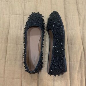 Free People Black Beaded Flats